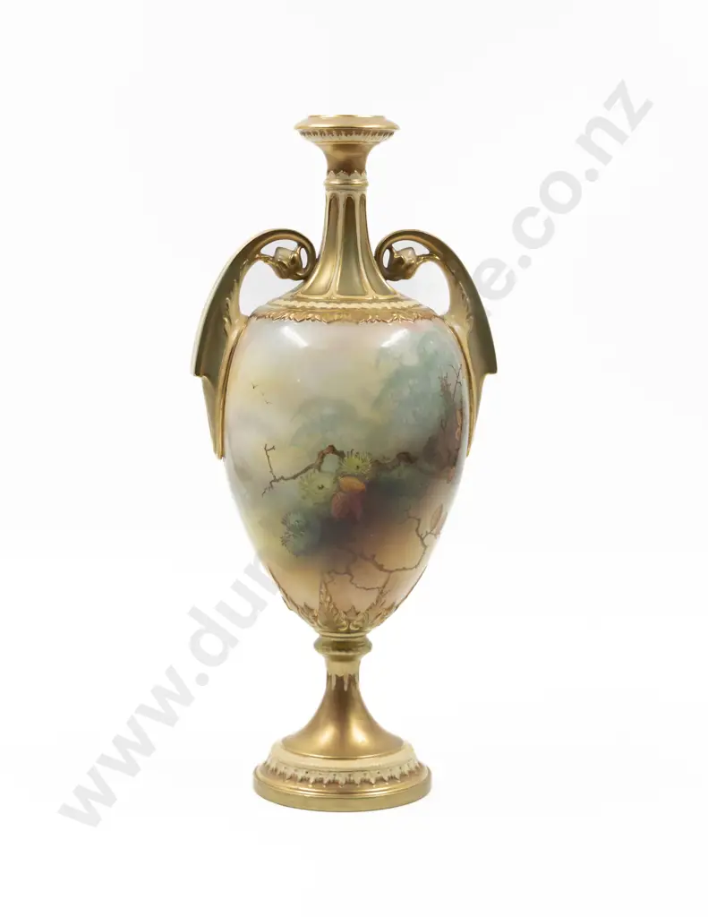 Royal Worcester Hand Painted Vase Image 1++
