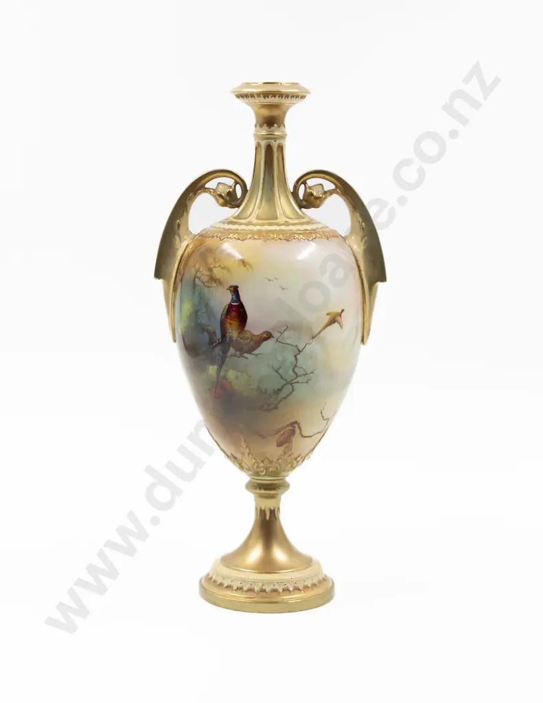 Royal Worcester Hand Painted Vase Image 1++