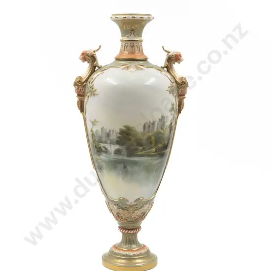 Royal Worcester Hand Painted Vase