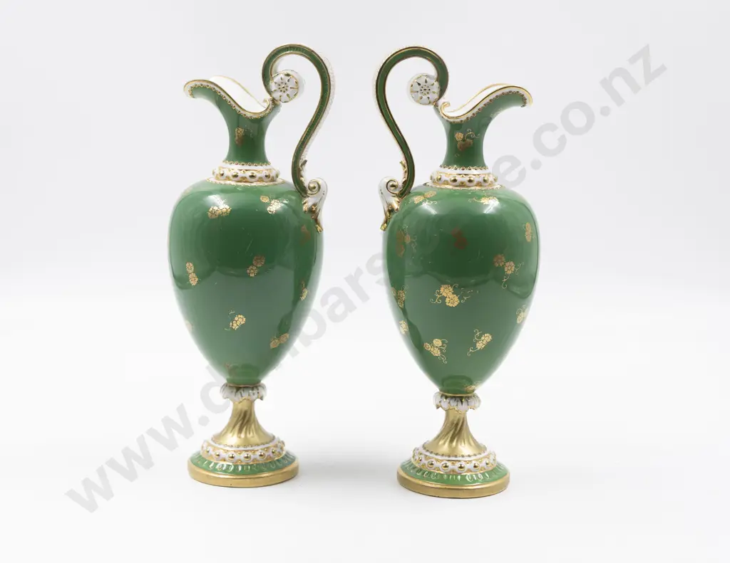 Pair Royal Worcester Hand Painted Ewers Image 1++