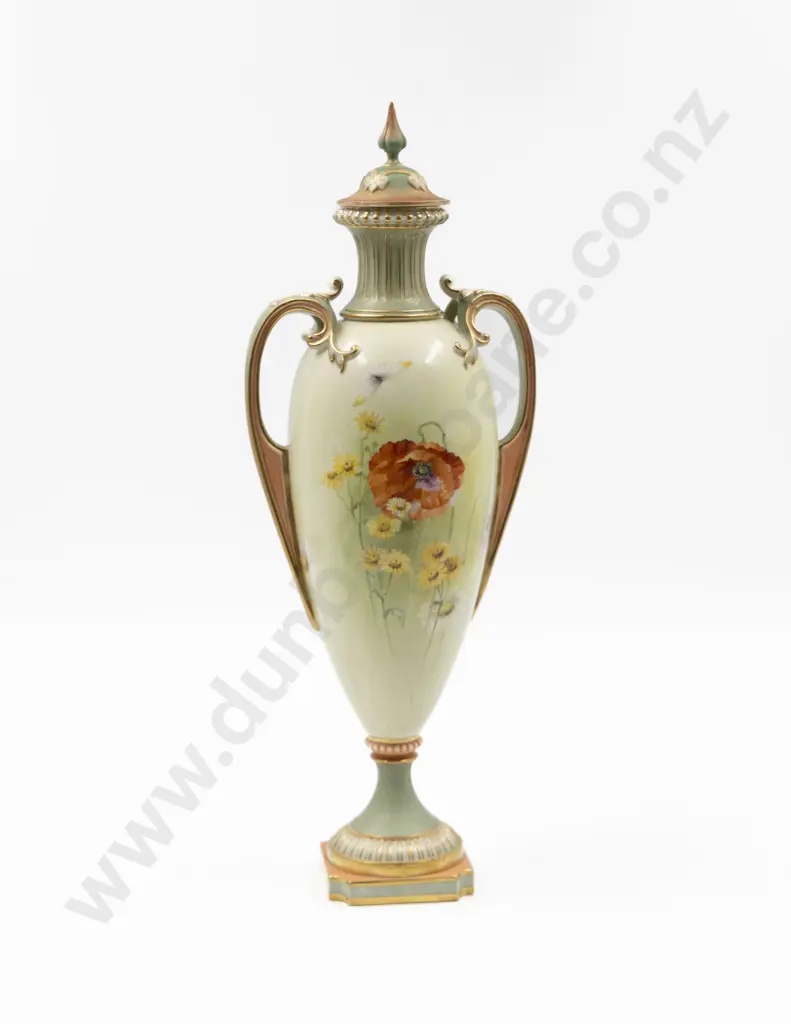 Royal Worcester Hand Painted Vase and Cover Image 1++