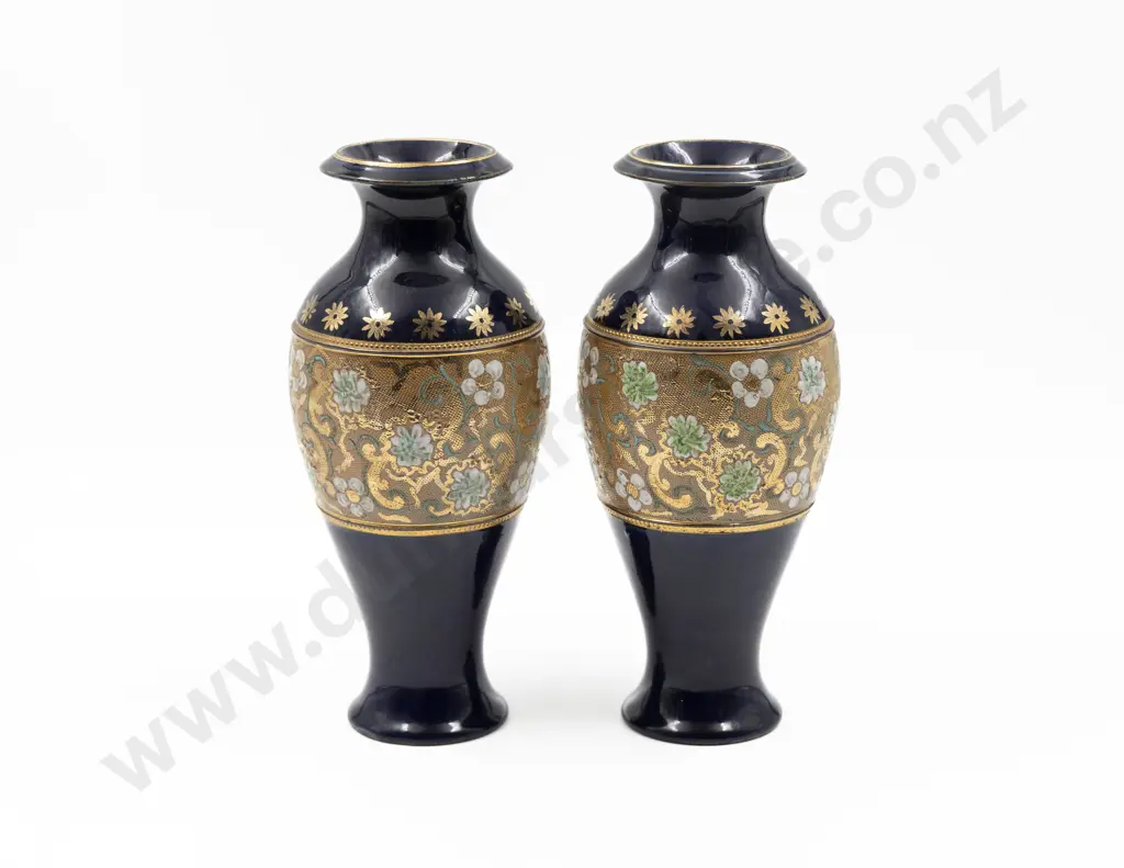 Pair Royal Doulton Stoneware Vases Image 1++