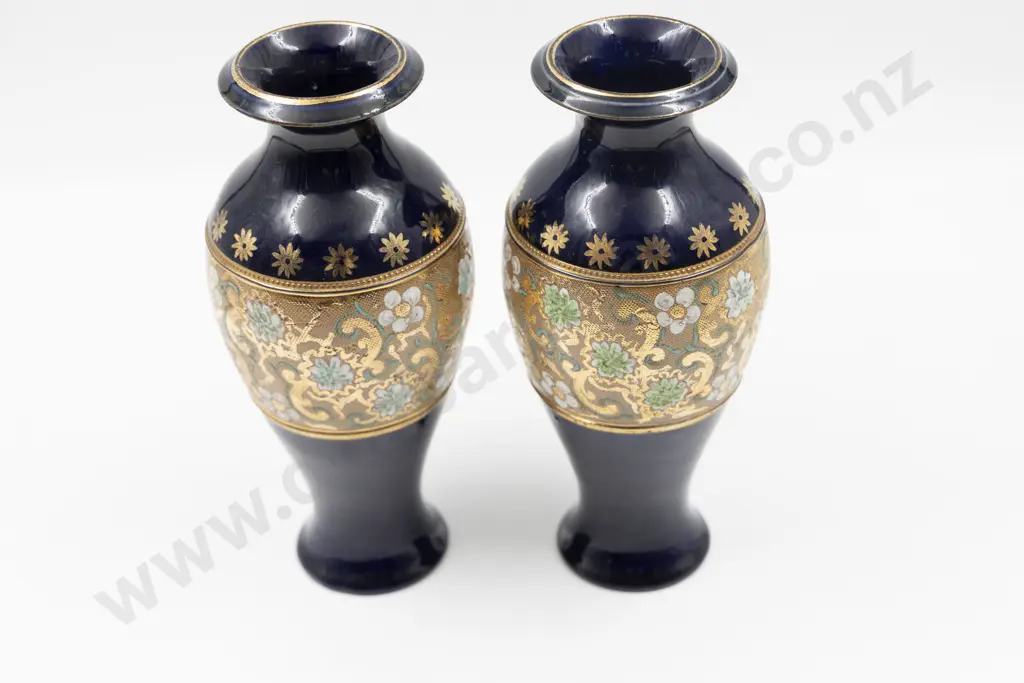Pair Royal Doulton Stoneware Vases Image 1++