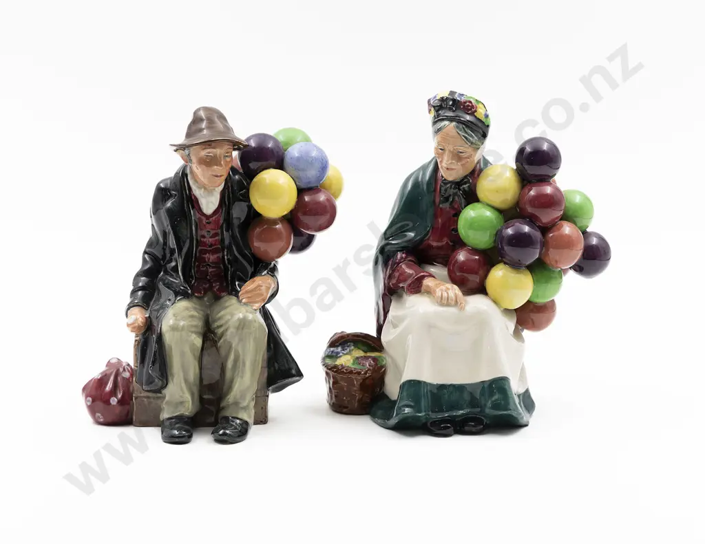 Pair Of Royal Doulton Figures, The Old Balloon Seller & The Balloon Man Image 1++