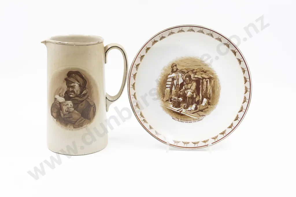Grimwades WWI Bairnsfather Old Bill Jug and Plate Image 1++