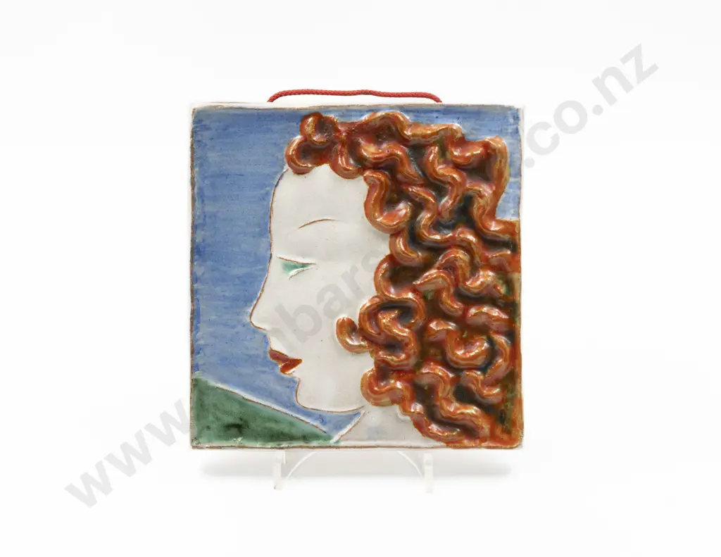 Goldscheider Art Deco Painted Terracotta Wall Plaque Image 1++