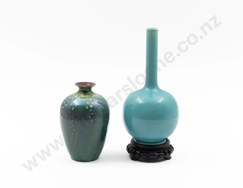 Burmantofts Turquoise Glazed Bottle Vase Image 1++