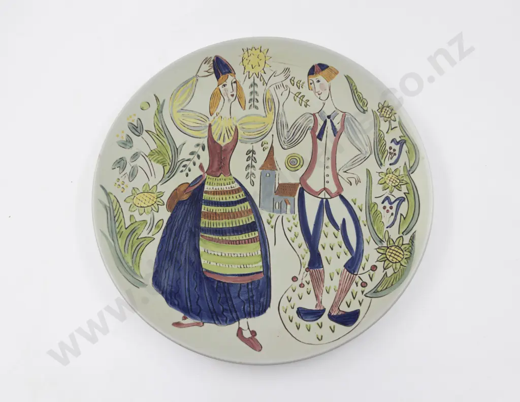Mid C20th Rörstrand Sweden Hand Painted Charger Image 1++