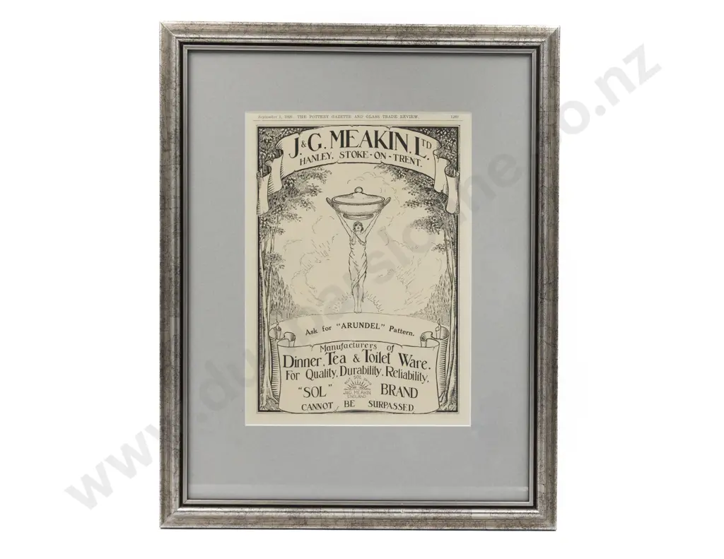 Framed Page from the Pottery Gazette and Glass Trade Review 1926 Image 1++