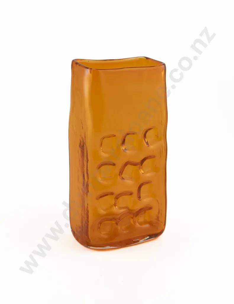 Whitefriars Nuts and Bolts Pattern Tangerine Vase Image 1++