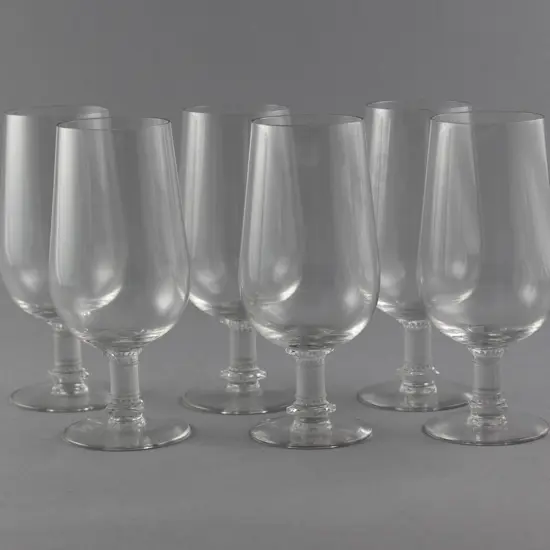 Set Of Six Lalique Lager Glasses