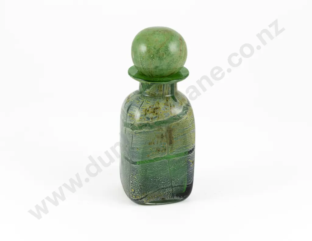 C1970s Mdina (Malta) Glass Bottle & Stopper Image 1++