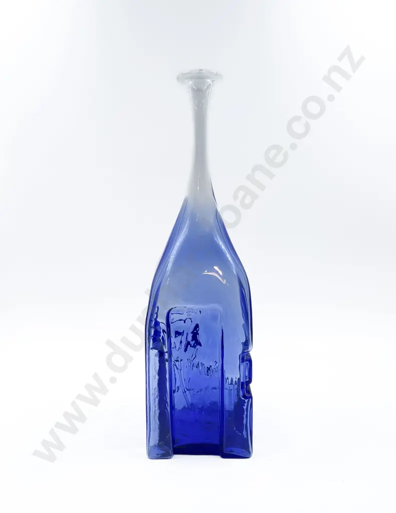 Tony Kuepfer Blue Glass Bottle Vase Image 1++