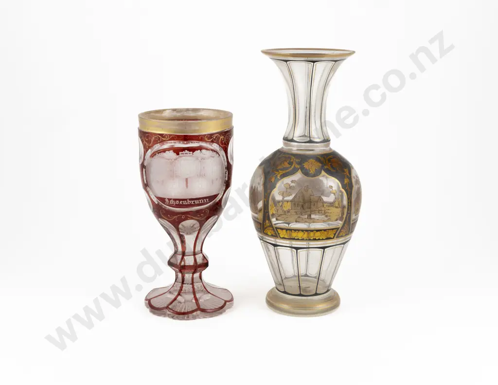 C19th Bohemian Ruby Flashed Goblet Image 1++