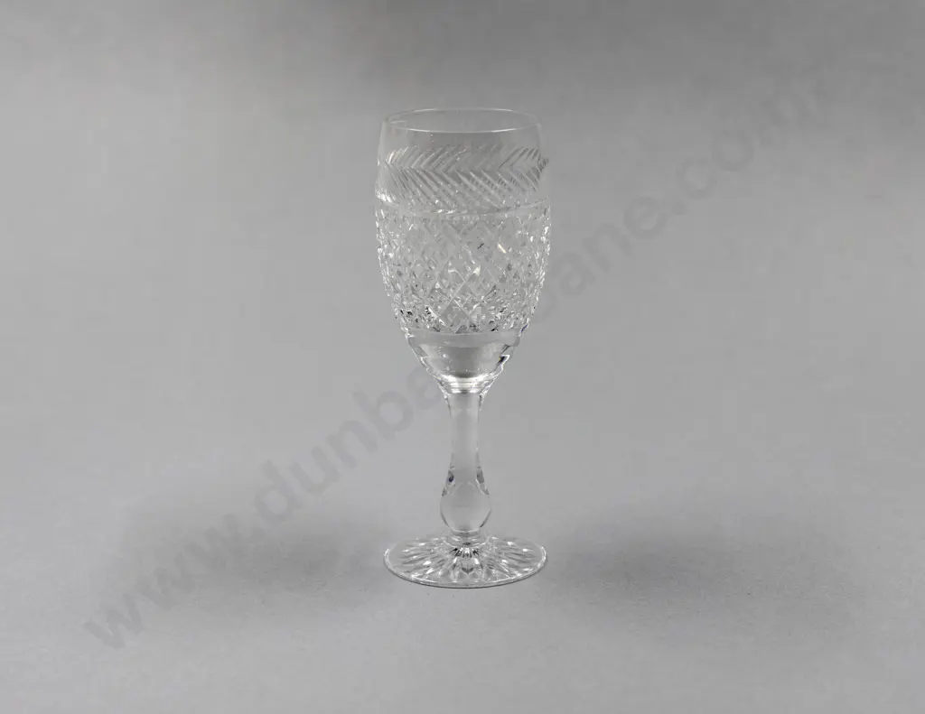 13 Tudor Crystal Holbein Pattern White Wine Glasses Image 1++
