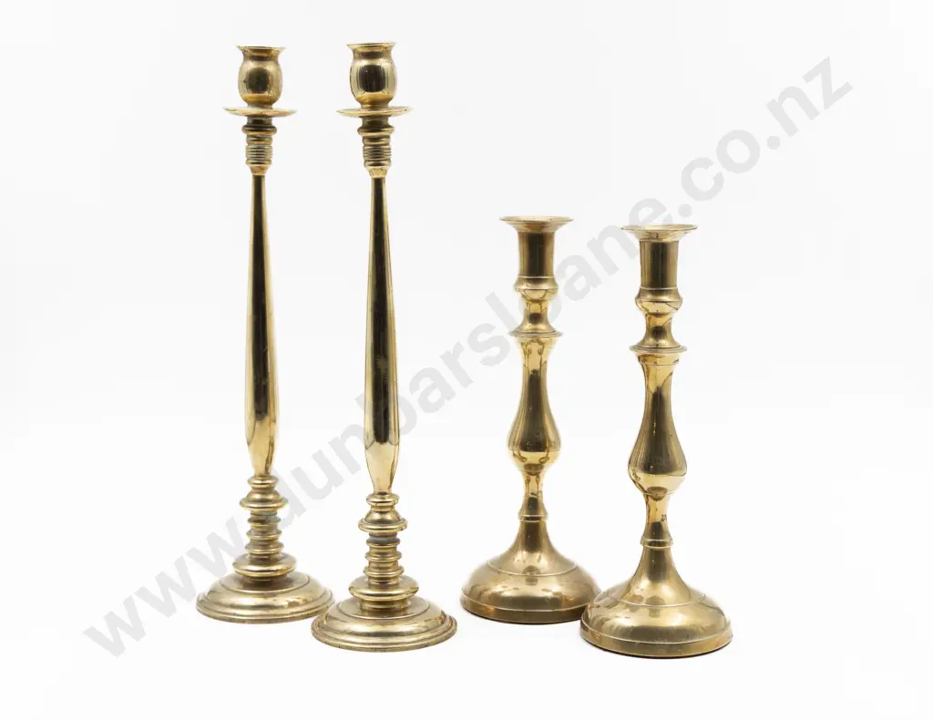 Pair Of Vict Brass Candlesticks Image 1++