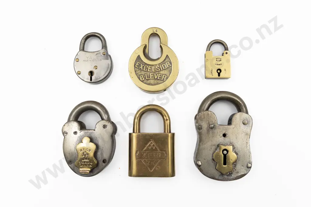Six Various Vintage Padlocks Image 1++