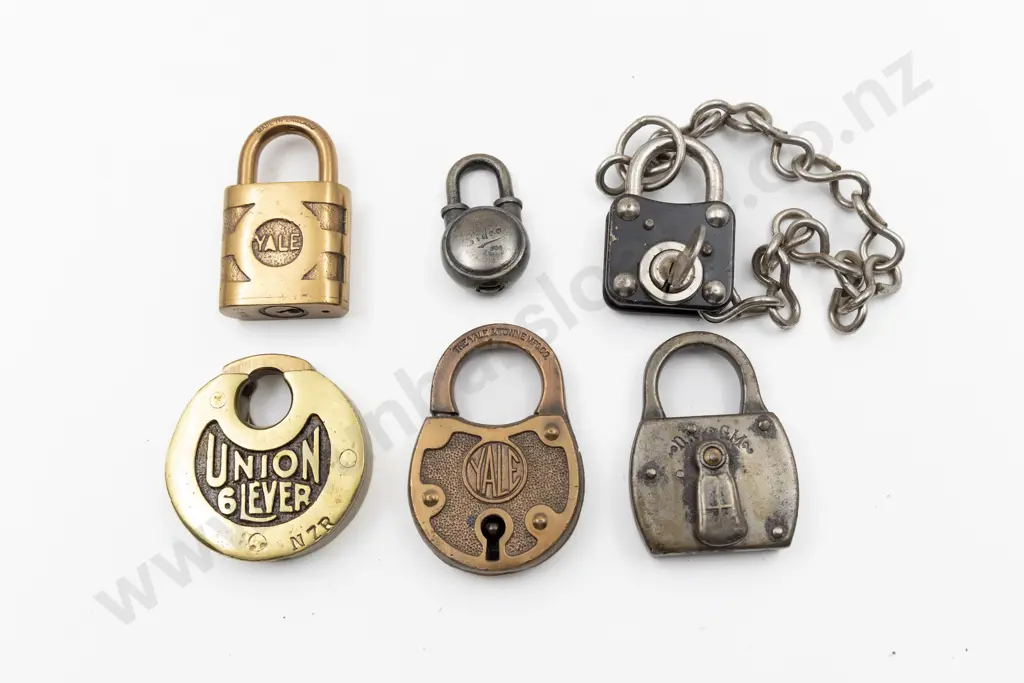 Six Various Vintage Padlocks Image 1++