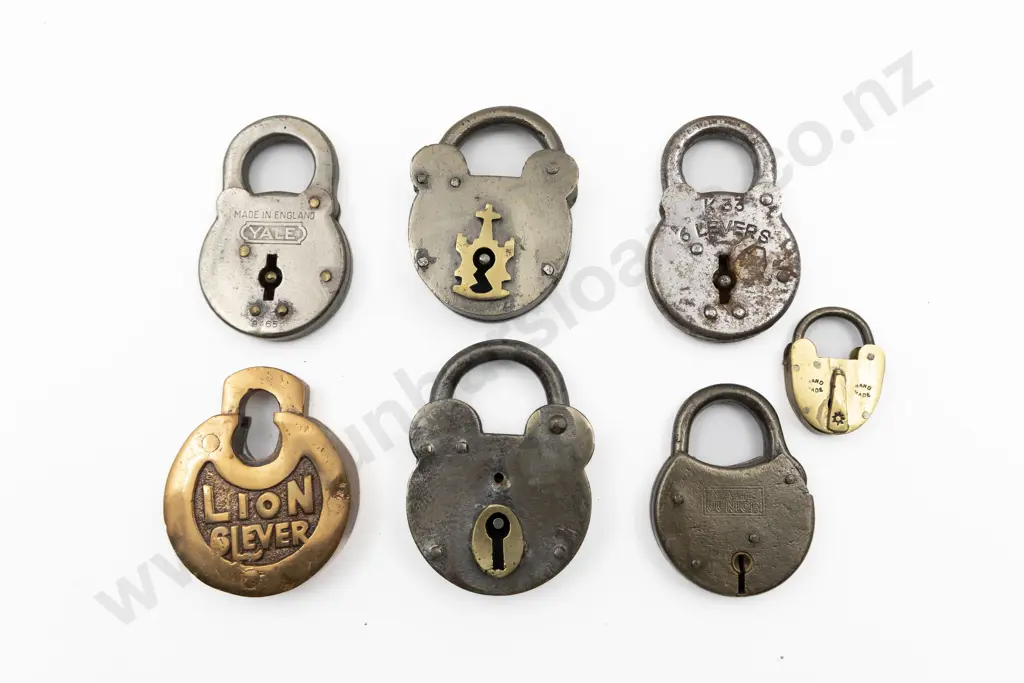 Seven Various Vintage Padlocks Image 1++