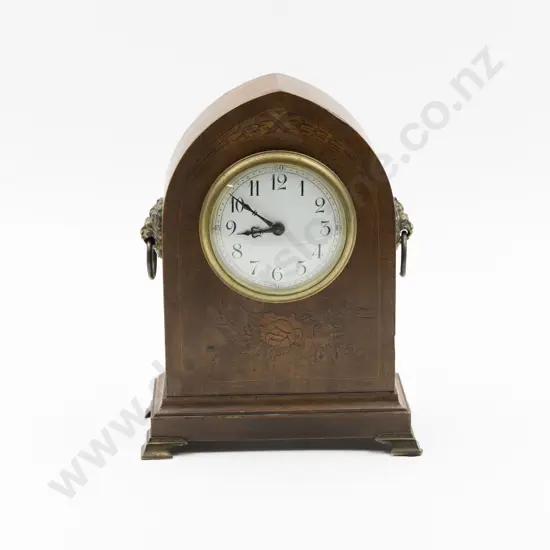 Edwardian Mahogany Sheraton Revival Mantle Clock