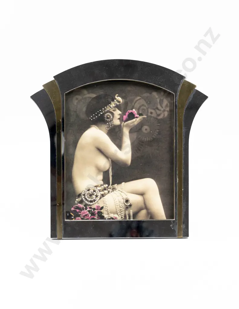 Art Deco Style Chrome & Gilt Photo Frame Image 1++