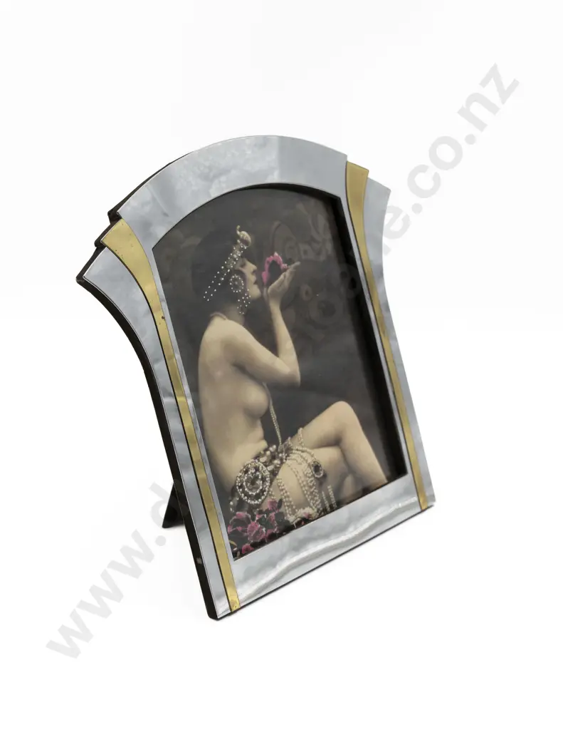 Art Deco Style Chrome & Gilt Photo Frame Image 1++