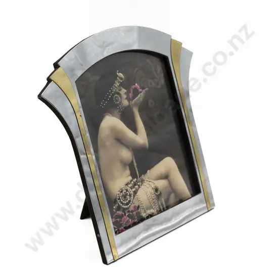 Art Deco Style Chrome & Gilt Photo Frame