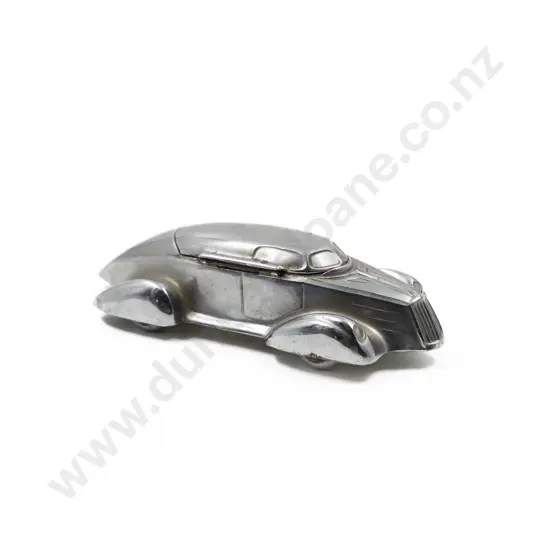 1940s Art Deco Chrome Plated Desk Streamliner Car Double Inkwell