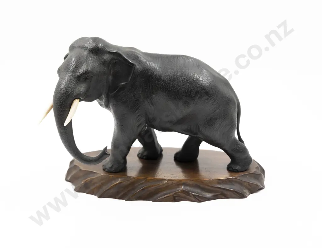 Japanese Meiji Bronze Of An Elephant Image 1++