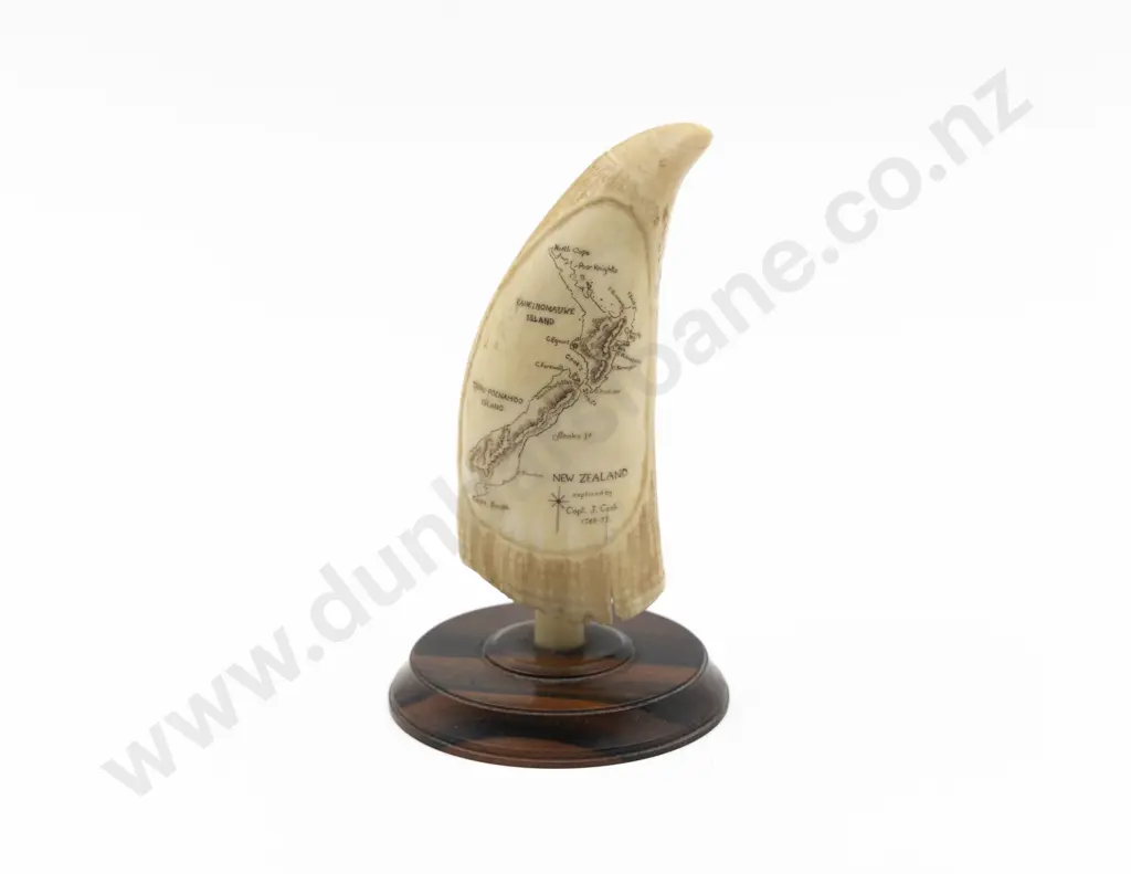 Antique Scrimshaw Sperm Whale Tooth Image 1++