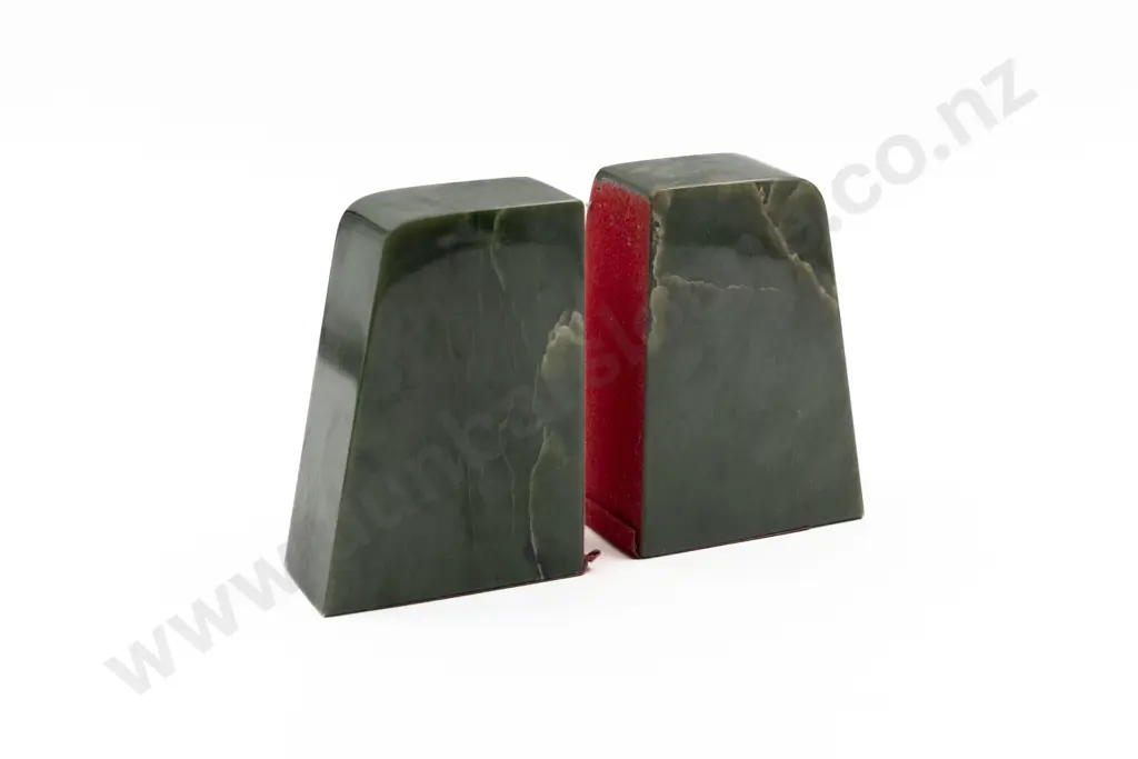 Pair Of Polished Greenstone Bookends Image 1++