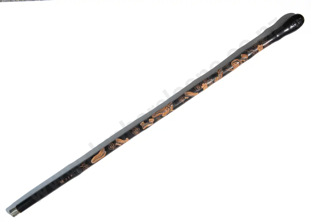 Probable Japanese Prisoner of War Carved Walking Stick Image 1++