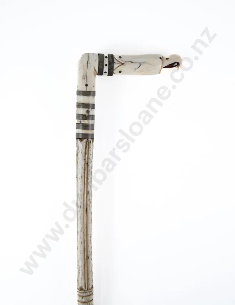 Antique Marine Ivory and Bone Walking Stick Image 1++