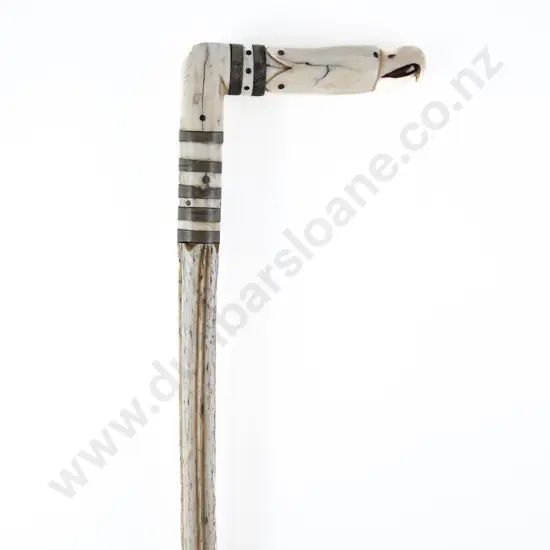 Antique Marine Ivory and Bone Walking Stick
