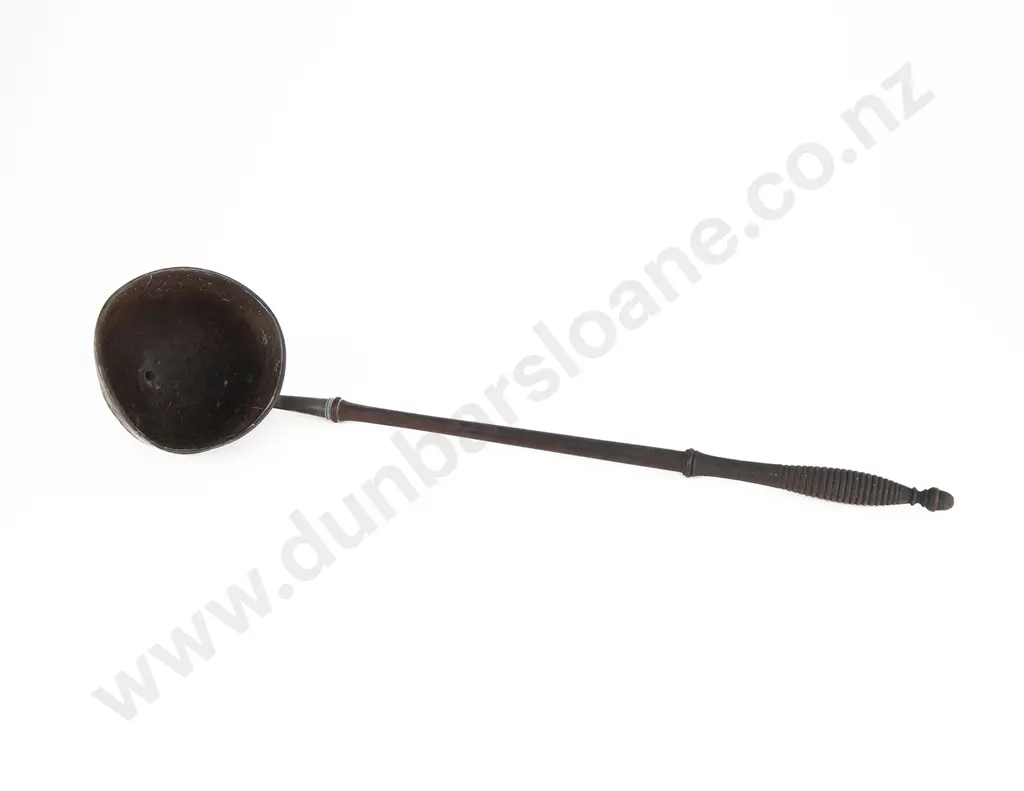 Georgian Silver Mounted Coconut Shell Bowl Punch Ladle Image 1++