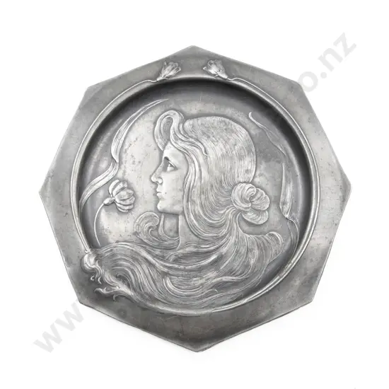 WMF Art Nouveau Octagonal Pewter Plate