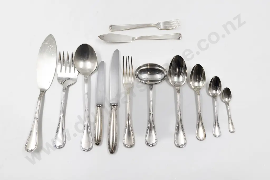 Vintage Christofle Of Paris "Rubans" Pattern 141pce Silver Plate Three Drawer Canteen Of Cutlery Image 1++