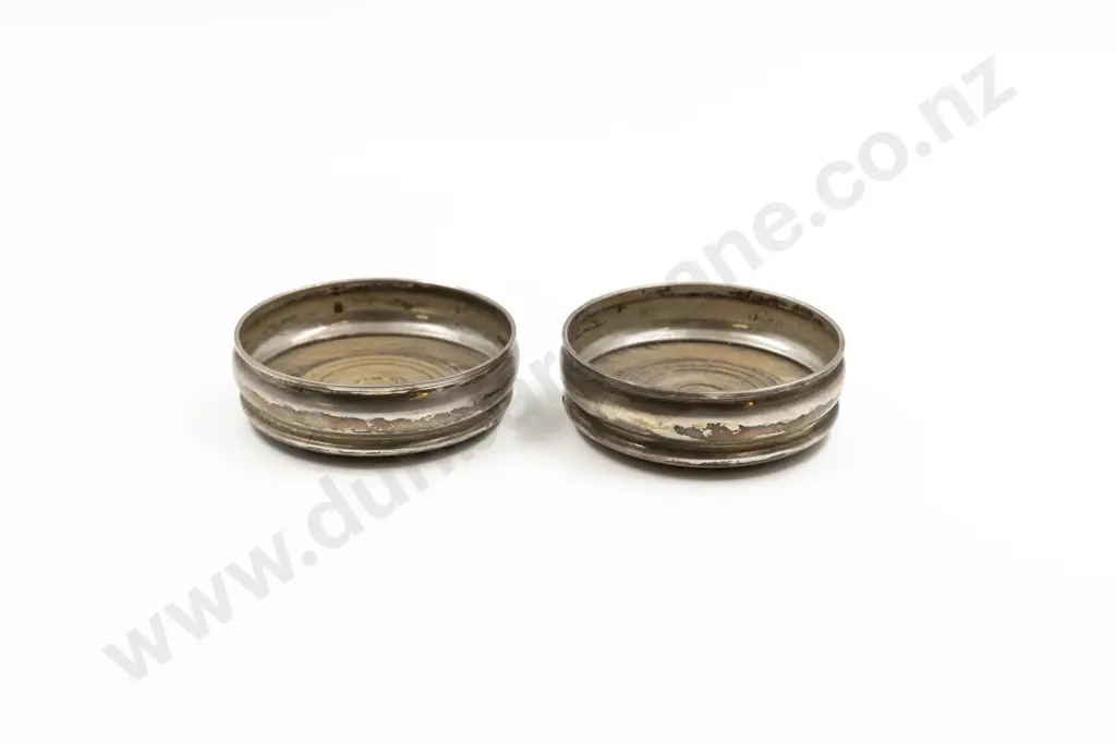 Pair QEII S/S Wine Coasters Image 1++