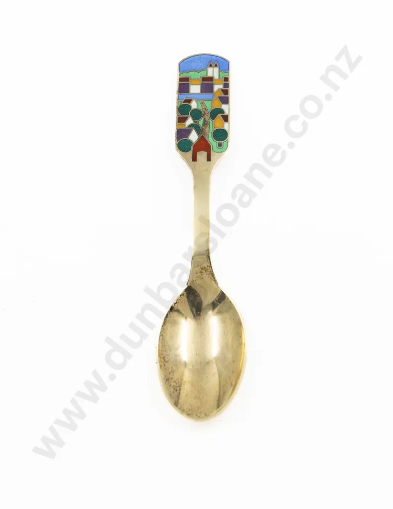 Danish S/S Gilt & Enamel 1988 Spoon By A Michelsen Image 1++