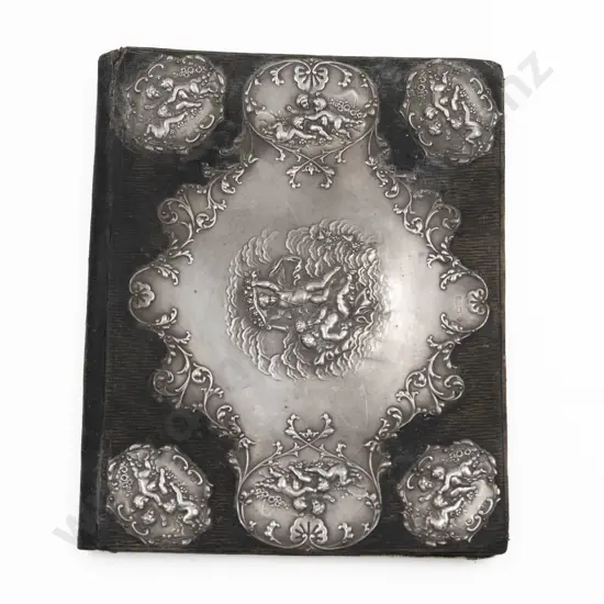 Edw VII S/S Mounted Art Nouveau Leather Desk Blotter