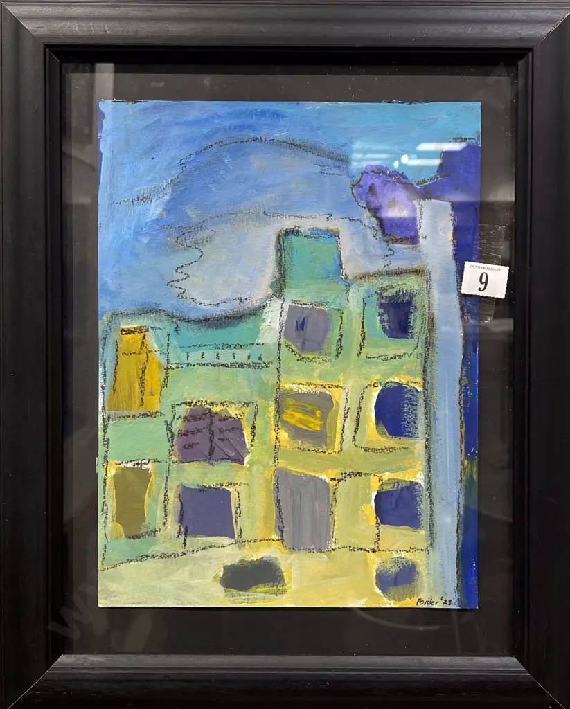 Forster - Naïve Architectural Work - Oil on Paper Image 1++