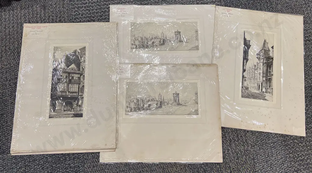 Five J. H. Wiley Etchings (Unframed) Image 1++