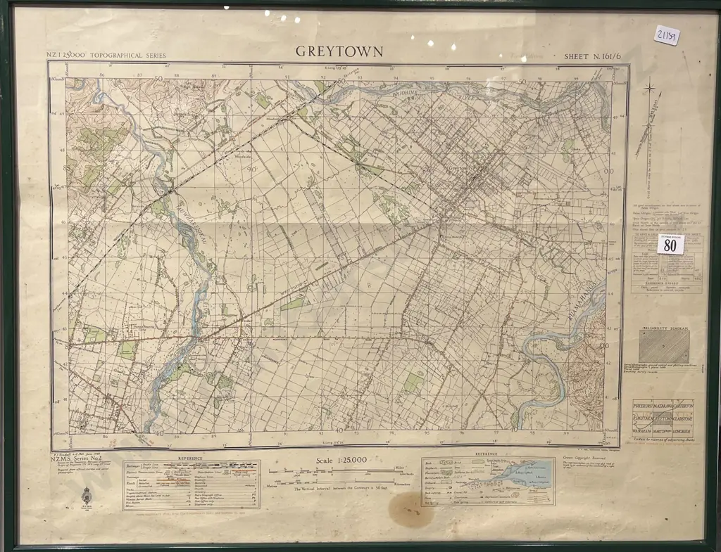 Vintage Map of Greytown Image 1++