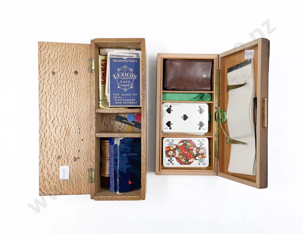 Cribbage Box Together with Assorted Playing Cards etc Image 1++