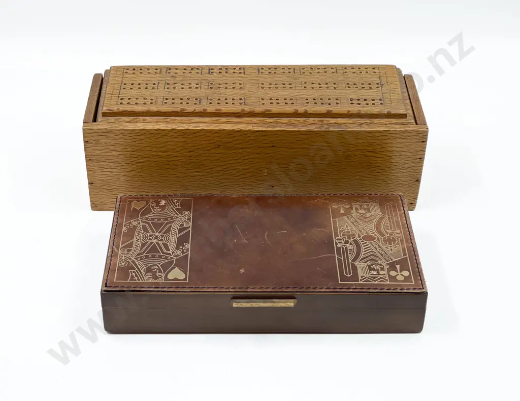 Cribbage Box Together with Assorted Playing Cards etc Image 1++