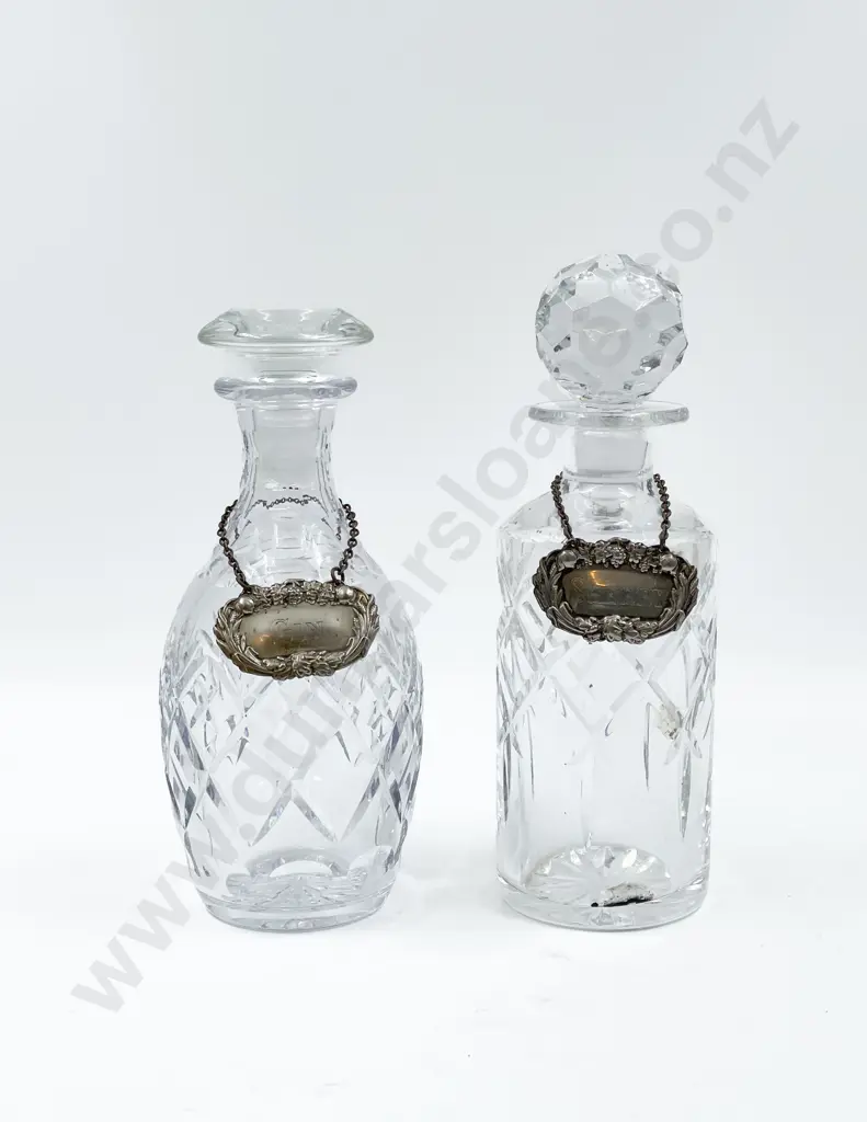 Two Decanters with Labels Image 1++