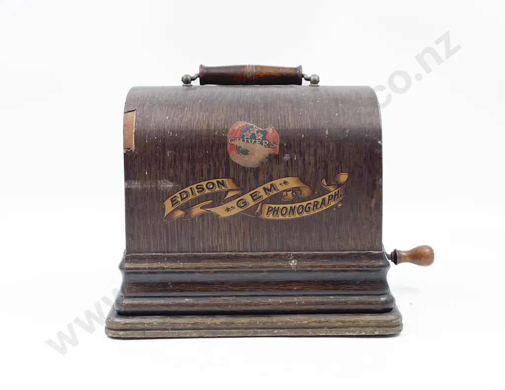 Thomas Edison Small Cased Phonograph Image 1++