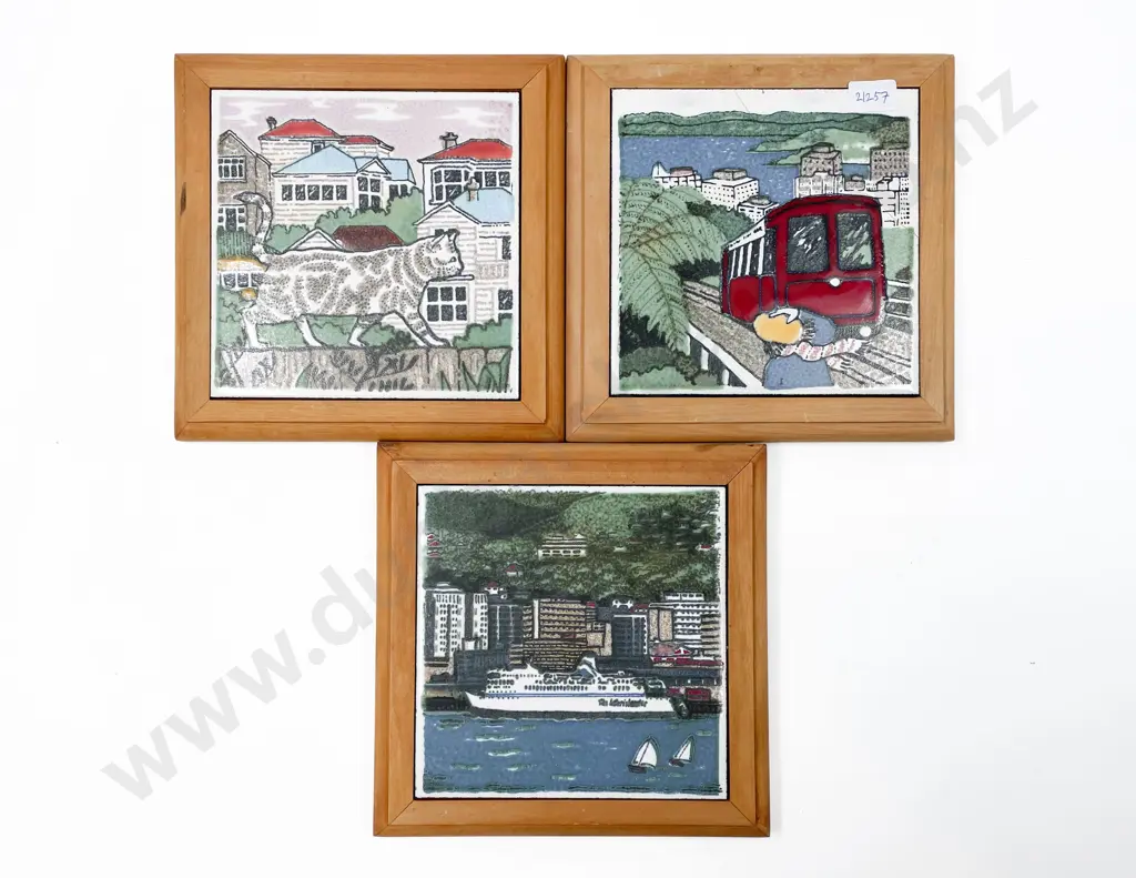 Three Decorative Framed Hanging Tiles Image 1++
