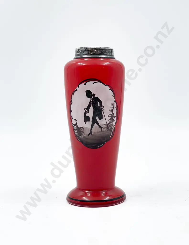 S/S Collared Red Glass Vase Image 1++