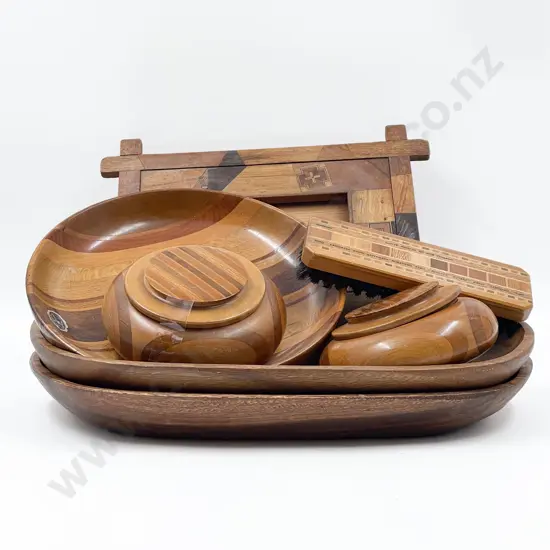 Various Native Timbers Items and Two Acacia Dishes
